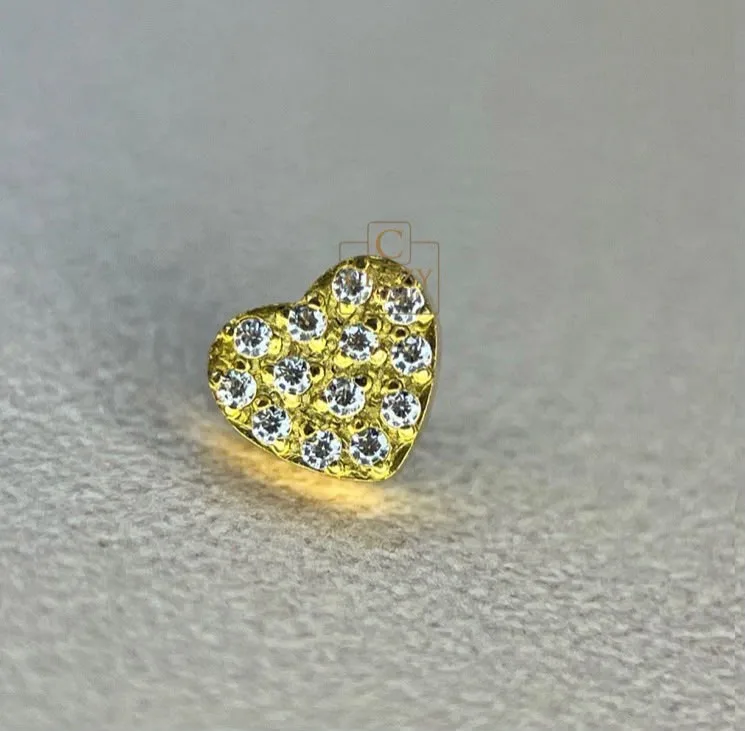 Mini coração pavê dourado