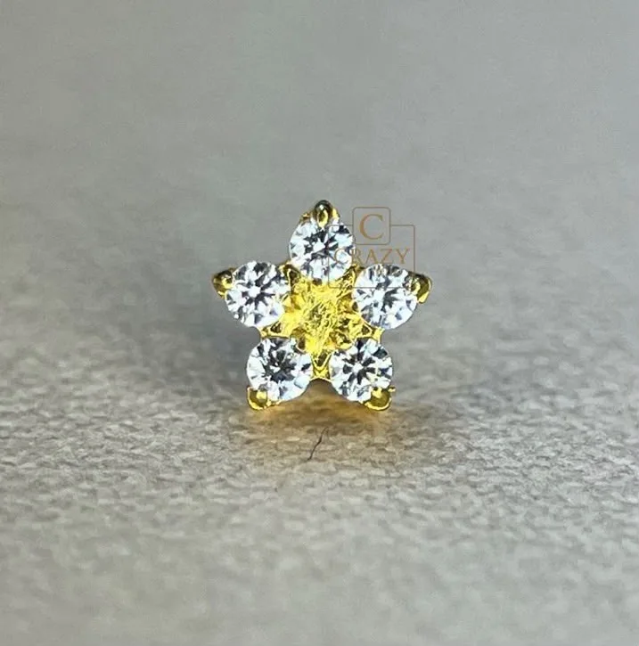 flor com 5 zircônias, incluso a perfuração